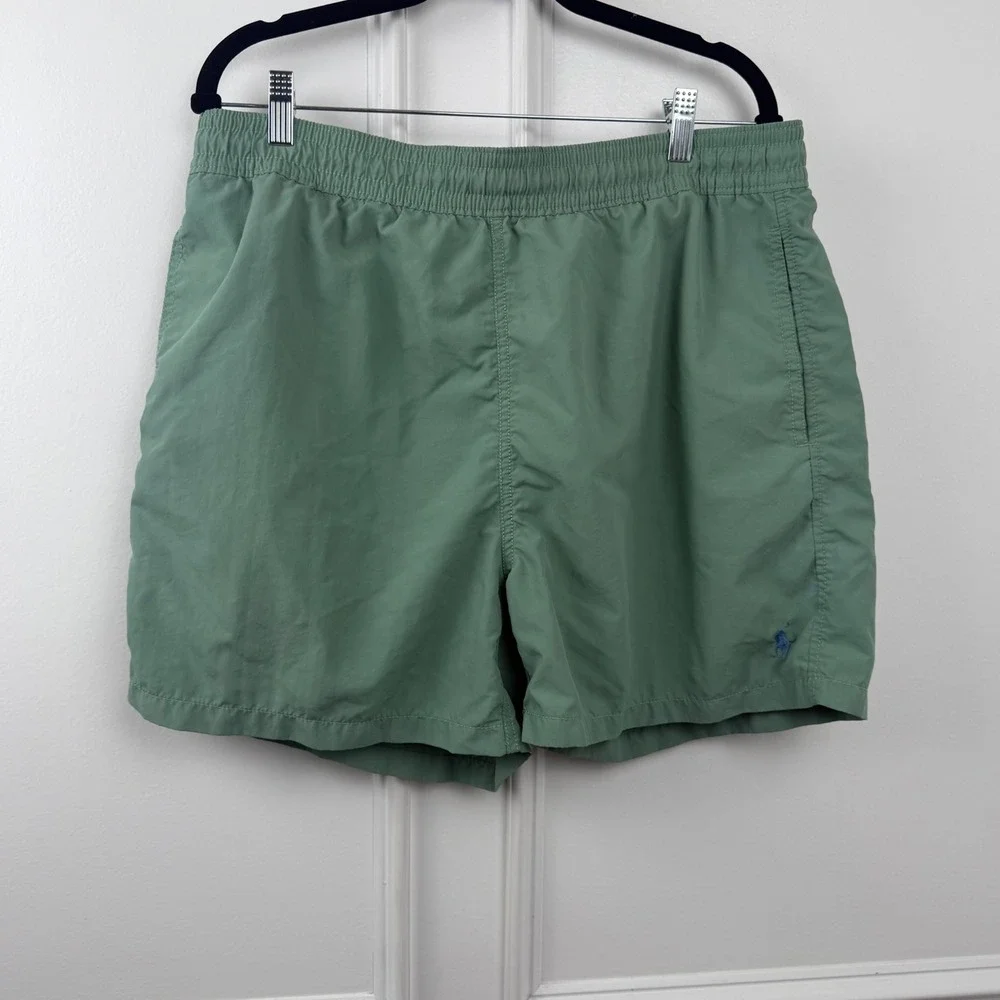 Polo Ralph Lauren Mens Swim Trunks Sage Green Nylon Mesh Lined Shorts Large